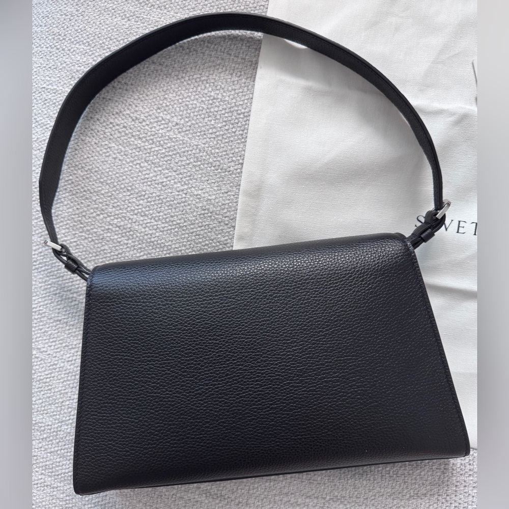 SAVETTE Symmetry Shoulder Bag in Black Silver Hardware - Picture 7 of 8